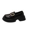 Damenlederschuhe Frühling neue einpedalige Einzelschuhe Plateau Mary Jane Schuhe Britische kleine Lederschuhe