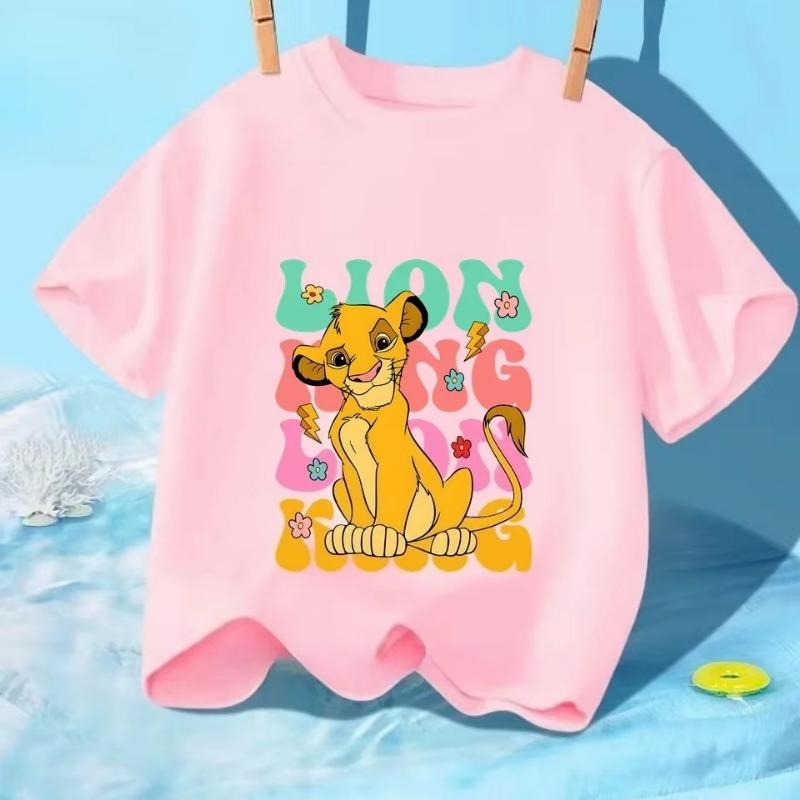 Modisches Cooles König der Löwen Simba Cartoon Print Kinder T-Shirt 2026 Sommer Kurzarm