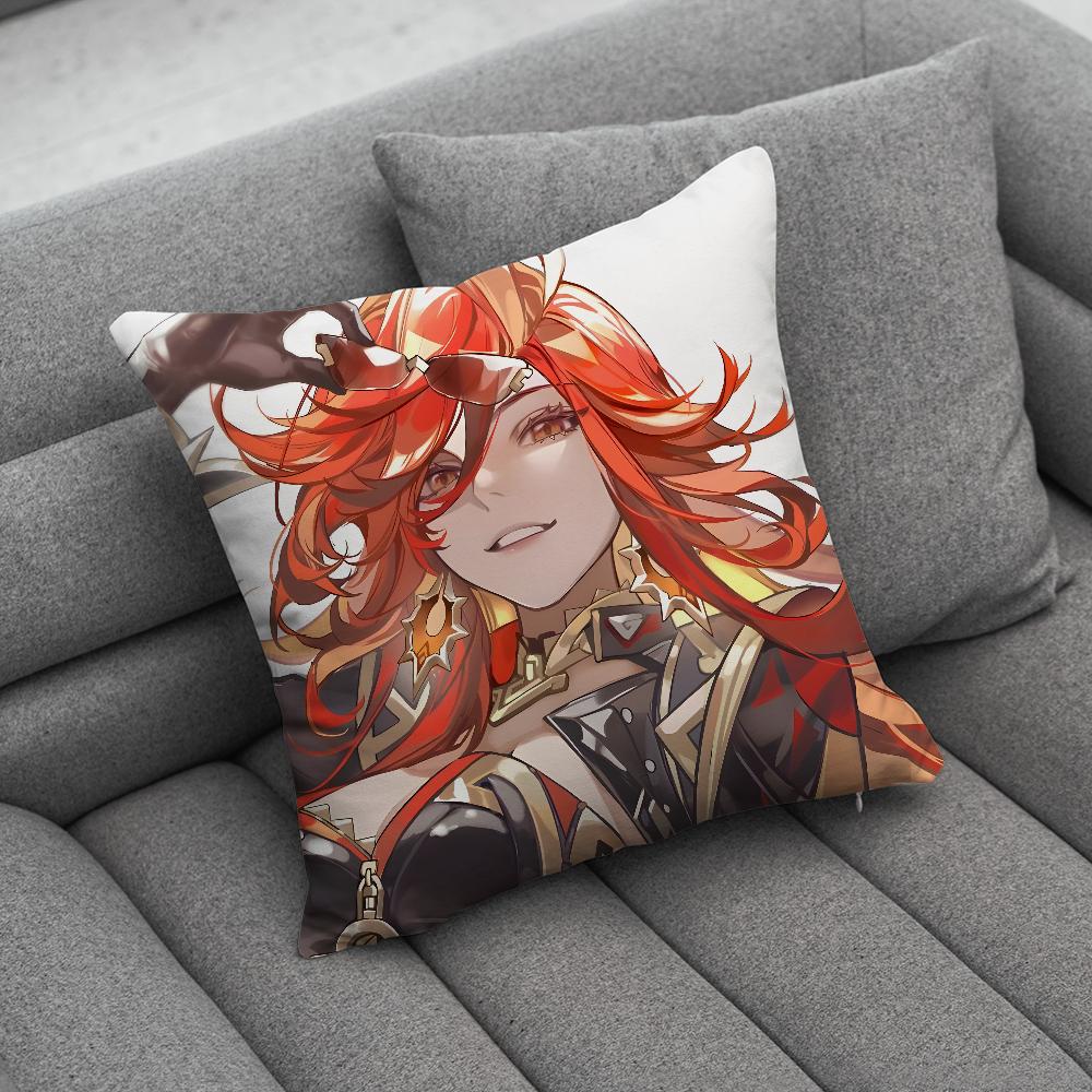 GGenshin Impact Mavuika Housse d'oreiller Étuis à coussin doux pour Décoration de canapé de ferme Décorations d'intérieur et Protection