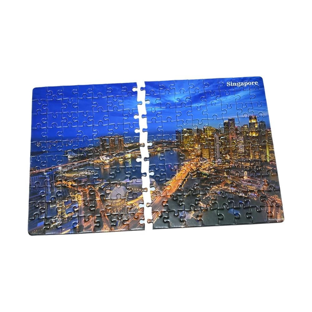 PosterPapaa City of Light Jigsaw Puzzle, Set of 4, 150 Pieces Each, 600 Pieces Total, A4 Size, 8.27" X 11.69", Colorful, Family-Friendly, Bold Puzzle