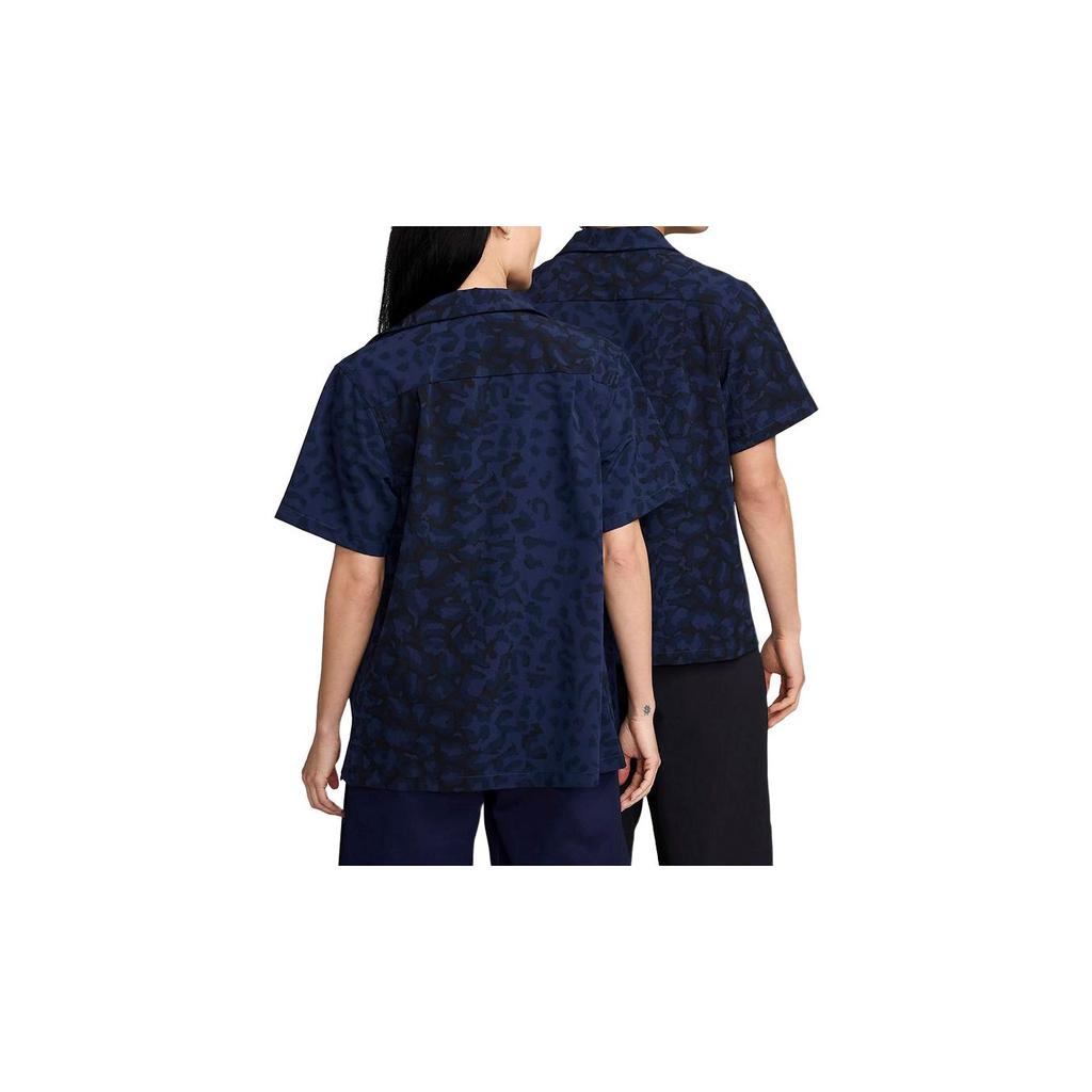 Nike SB SS24 Print Bowler Kurzarm Button-Down Skate Top Unisex Oberteile Mitternachtsblau FN2596410