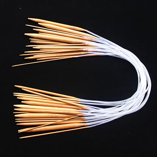 Agulhas de tricô circulares, toque confortável, convenientes, flexíveis, bambu, agulhas circulares para luvas