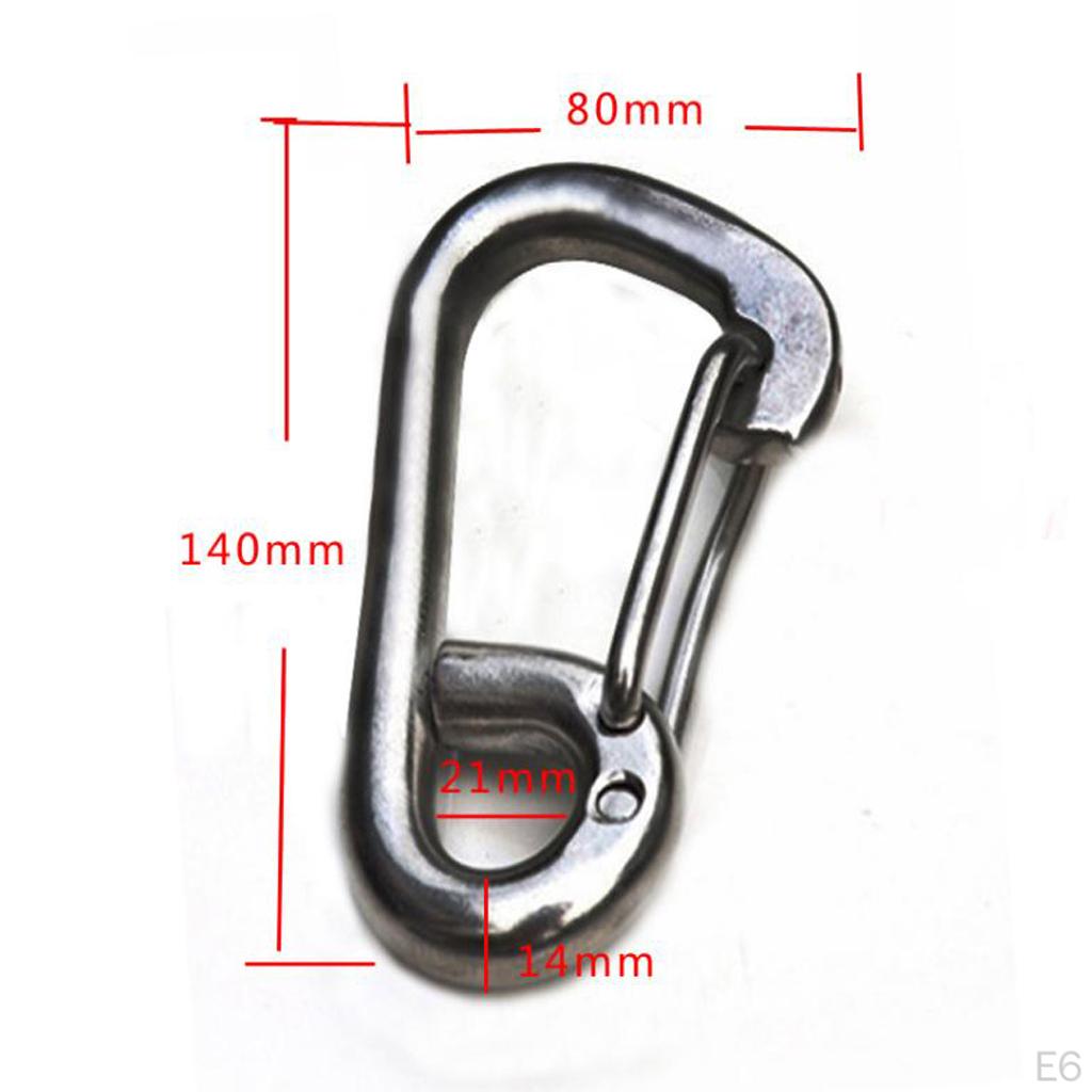 304 Stainless Steel Spring Snap Link Hook Clip Carabiner Keychain Keyring For Camping, Fishing,