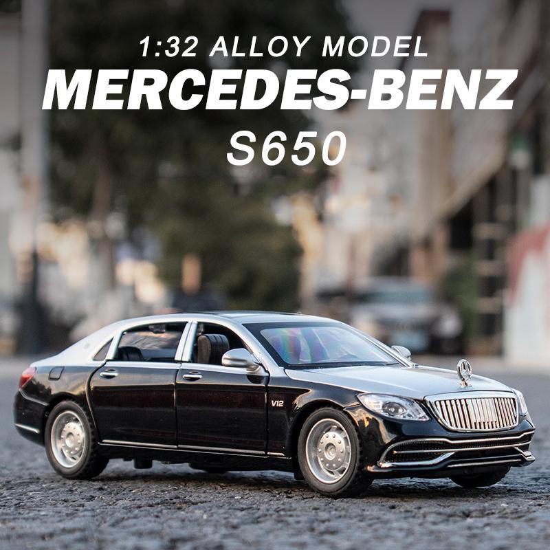 

1:32M ercedes-Benz S650 Роскошный остров Модель автомобиля V12 Maybach Миниатюрный литый металлический автомобиль Детские подарки Дисплей Игрушки для