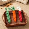 Braided Carrot Dog Toy Safe Cotton Rope Dog Chew Toy Teeth Cleaning Toy for Puppy Teething Interactive Fetch Play