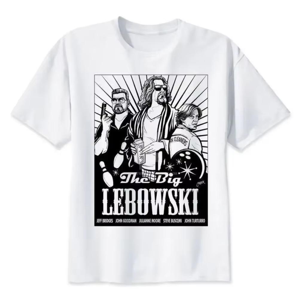 Men Clothing The Big Lebowski Dude Graphic Tshirts Male Fashion Casual Short-sleev Tops Harajuku Retro Tshirt Versized T Shirt