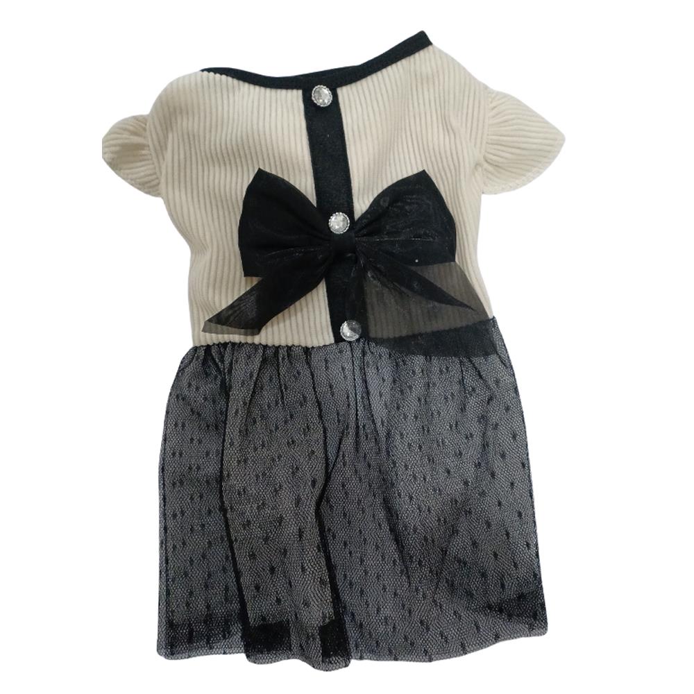 

Knitted Dog Dresses for Small Dogs Cats Bow-Knot Cute Girl Dog Clothes JK Female Pet Dress Puppy Outfits for Chihuahua Yorkie XS（old）
