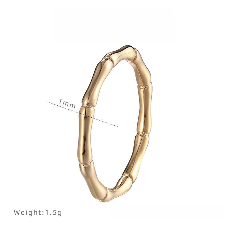 New Chinese-style Gaosheng Bamboo Ring Titanium Steel Vacuum Electroplating Index Finger Ring Women's National Style Accessories