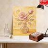 DIY Frameless Pearl Painting Kit Elegant Pink Rose Vase 3D Shiny Bead Art Canvas Relaxing Craft for Adults Home Wall Decor Gift