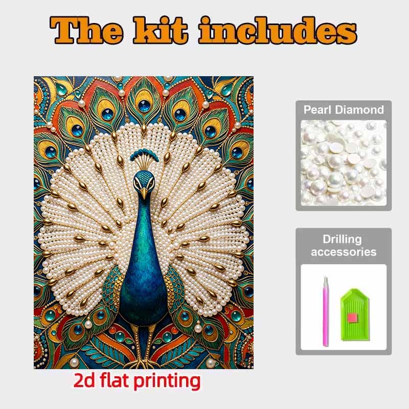 Pearl Art Painting Home Wall Decor Peacock Gemstone Painting Picture Crafts Adult/Beginner Gift Creative Home Decor Unframed Art 130