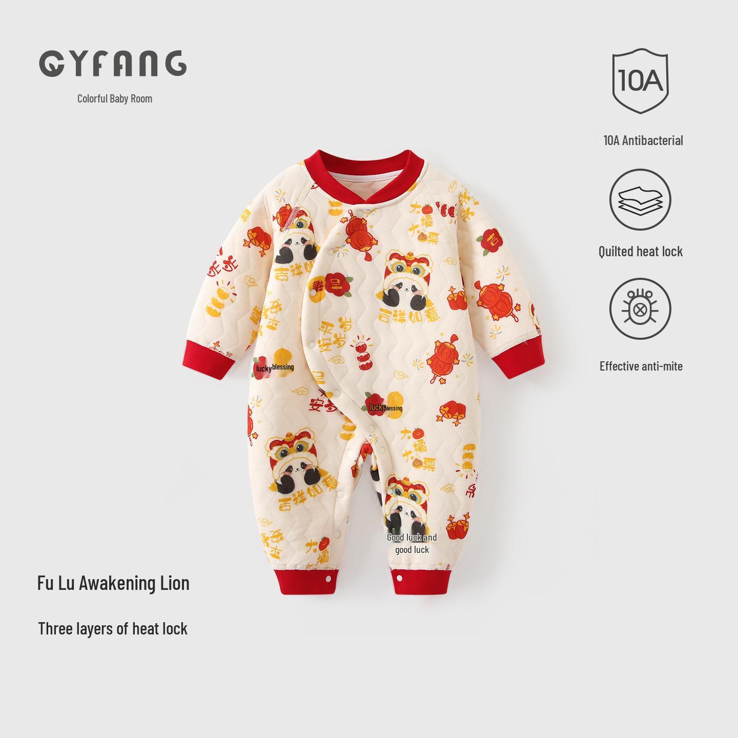 Unisex Baby Winter Bodysuit - Pure Cotton, Padded & Warm for New Year 66 cm