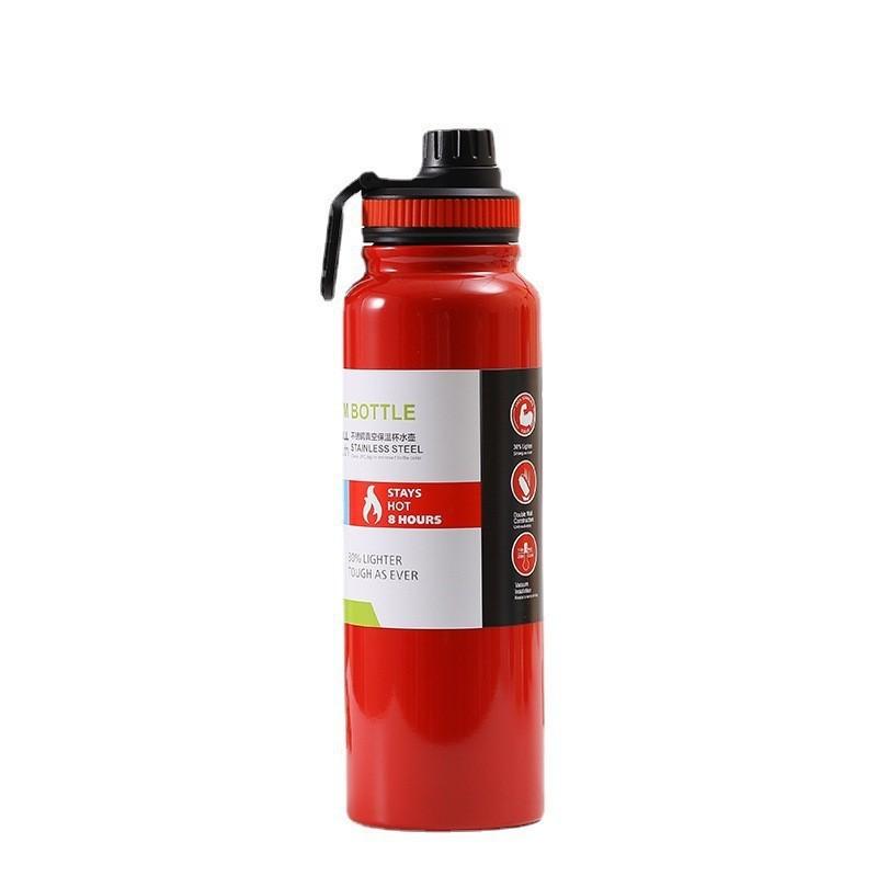 

304 double-layer stainless steel space pot vacuum thermos cup outdoor portable large-capacity sports kettle 800ml красный