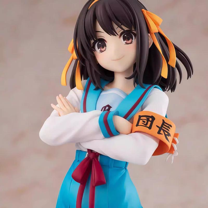 Haruhi Suzumiya Anime Uniform Girl Gk Figure Statue Desktop Pc Case Decoration Collectible Model Gift For Anime Fans Collectors