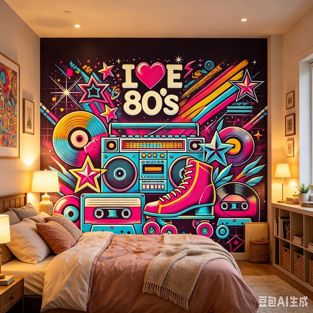Vintage 1980s Party Background Cloth Banner Retro Printed Large Wall Tapestry Hanging Hippie Aesthetic Bedroom Flags Room Decor