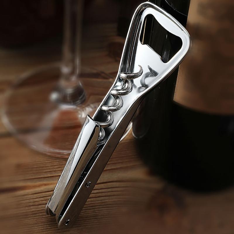 2 In 1 Stainless Steel Red Wine Opener Professional Multifunction Portable Screw Corkscrew Kitchen Bar Tools