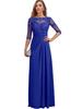 Dress European and American Chiffon Elegant Seven-quarter-sleeved Multi-color Enlarged Evening Dress Dance Dress