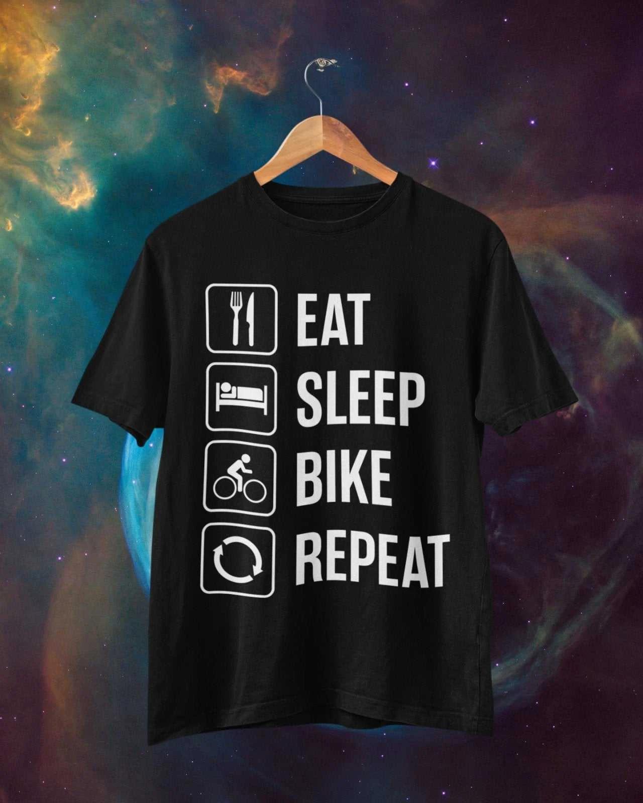 Funny Cycling T Shirt Eat Sleep Bike Repeat Gift For Cyclist Dad Novelty Banter 4XL