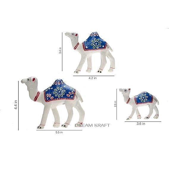Cămilă - Artă Mache de Hârtie Lucrată Manual, Ideală ca Piesă de Expoziție pentru Decorul Casei (12X10X8CM) Set de 3