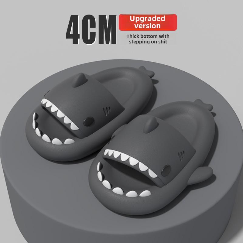 Haifisch-Slipper mit dicker Sohle: Lustige Cartoon-Hausschuhe für Männer & Frauen, Sommer-Schuhwerk für drinnen/draußen