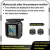 USB Solar Charging TPMS Motorcycle Tire Pressure Monitoring System with 2 External Sensors Tyre Temperature Alarm System
