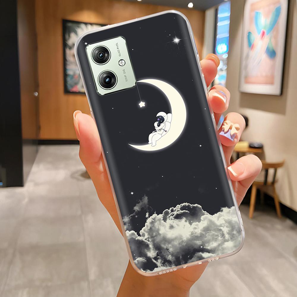 Soft Case For Moto G54 5G Case MotoG54 Silicone Phone Back Cover For Motorola Moto G54 Case XT-2343-1 Flower Love Heart Fundas