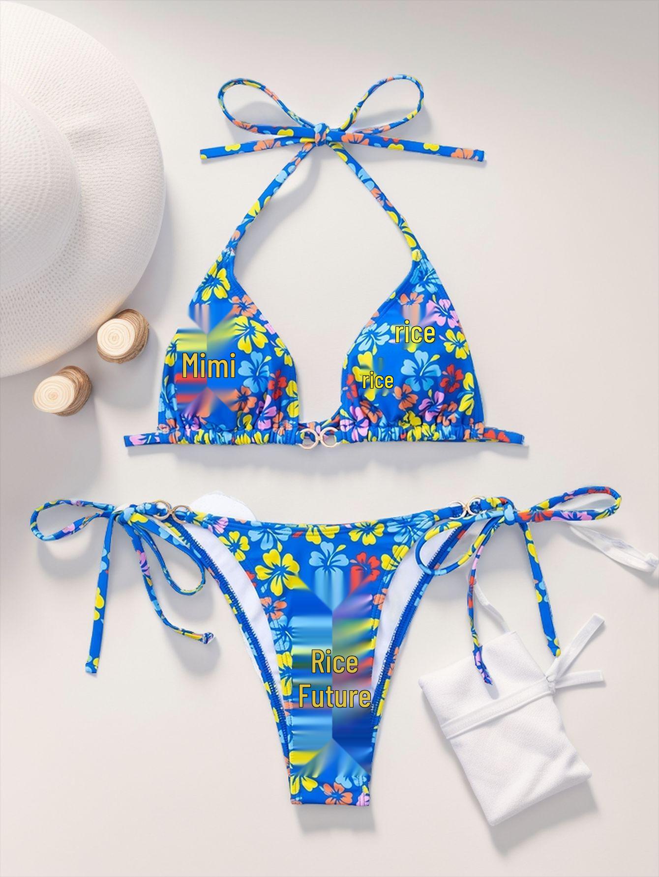 

2024 Новый Сексуальный Купальник Бикини с Треугольными Чашками на Шнуровке и Открытой Спиной Large