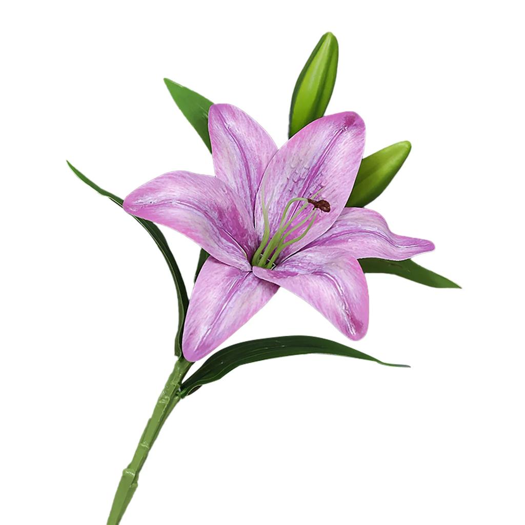 Real Touch Simulation Lily Flowers Artificial Flower Party Wedding Bridal Bouquet Fake Plant Living Room Home Garen Decoration