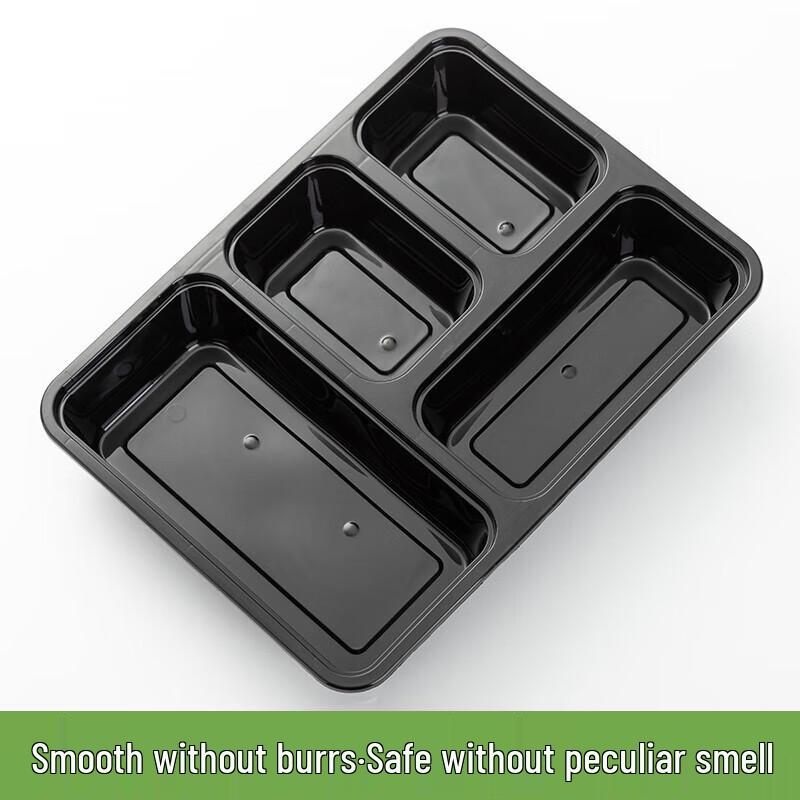 Einweg durchsichtige 4-Fächer Mahlzeitenvorbereitungsbehälter - 150 Sets