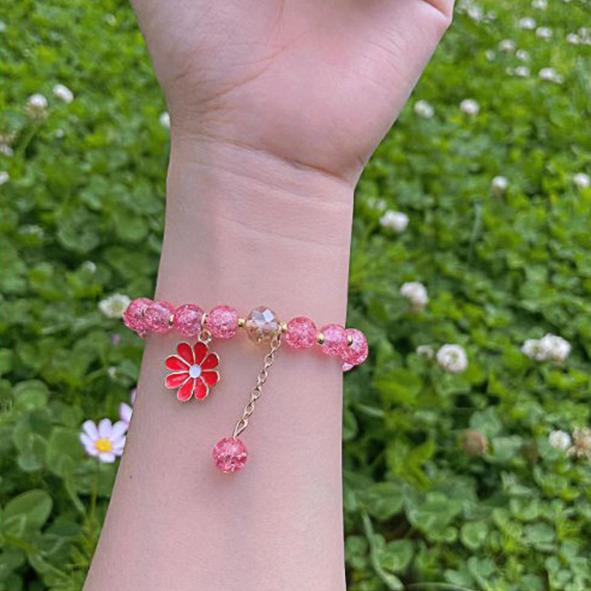 Skleněný květinový náramek Daisy střapec pro děti Doplňky Bižuterie