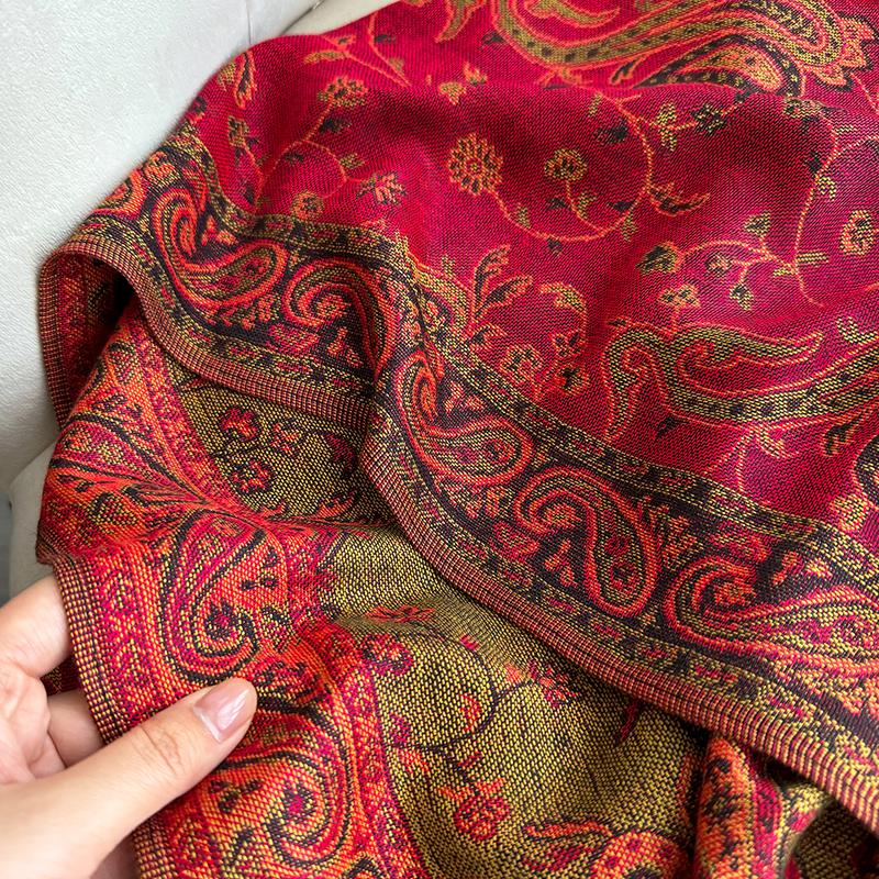 Tassel Blanket Design Thick Pashmina New Winter Warm Shawl Wrap Paisley Pattern Scarf Women Neckerchief Poncho Stoles