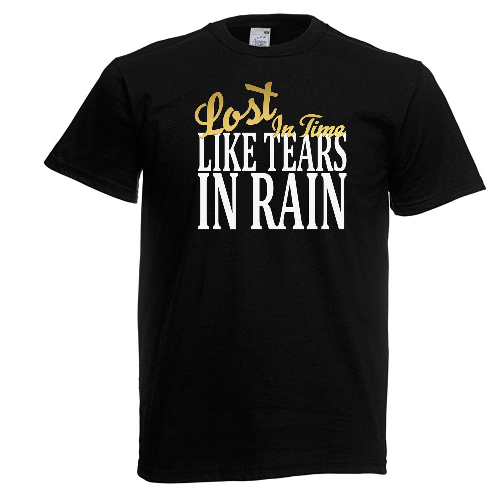 Adults Tears In Rain Lost Time Blade Runner Rutger Hauer Unisex Black TShirt 2XL