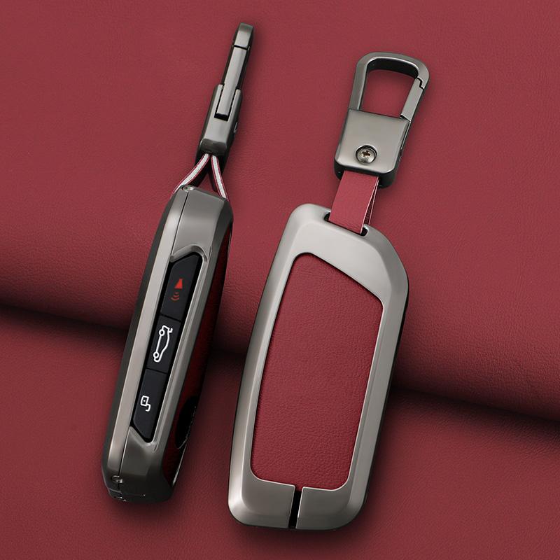 Zinc Alloy Leather Car Key Holder for BMW I7 X7 X5 G07 LCI IX I20 X1 U11 740Li Series G70 G09 XM U06 G81 M3 2023 Car Key Case