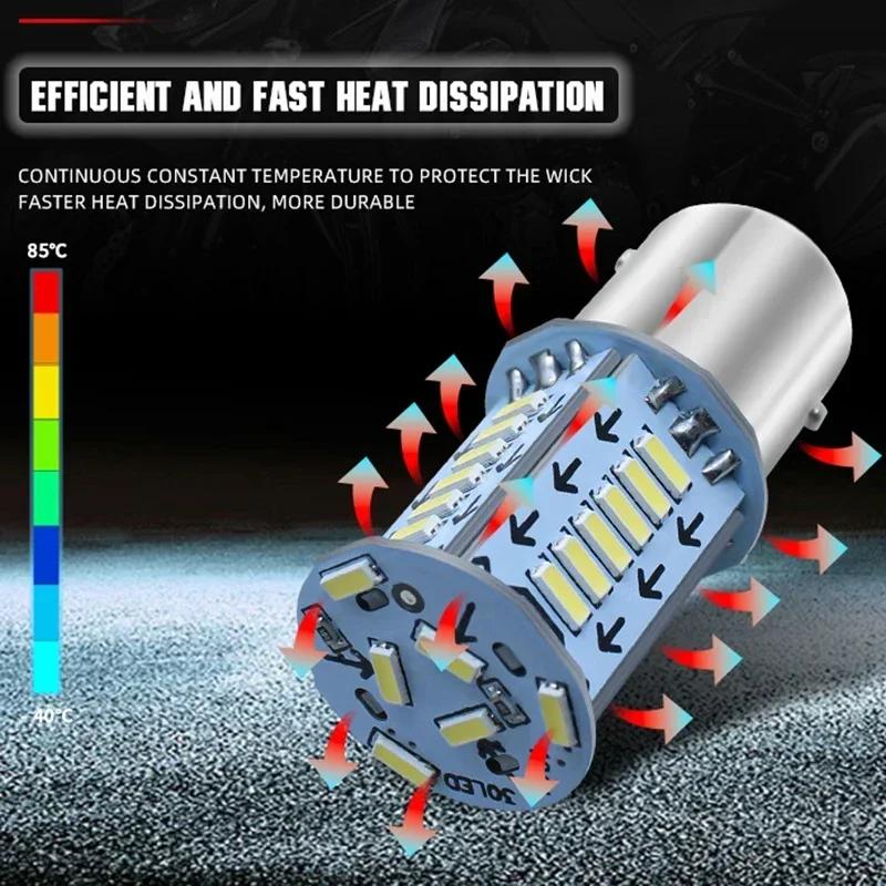 2Pcs Motorcycle Car 1157 Strobe LED Brake Lights Strong Spotlight Reverse Light Brake Parking Lamp Motorcycle Tail Lights 12V