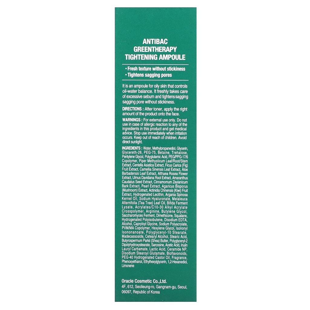 DR. ORACLE Antibac, Green Therapy Straffende Ampulle, 30ml (1,01 fl oz)