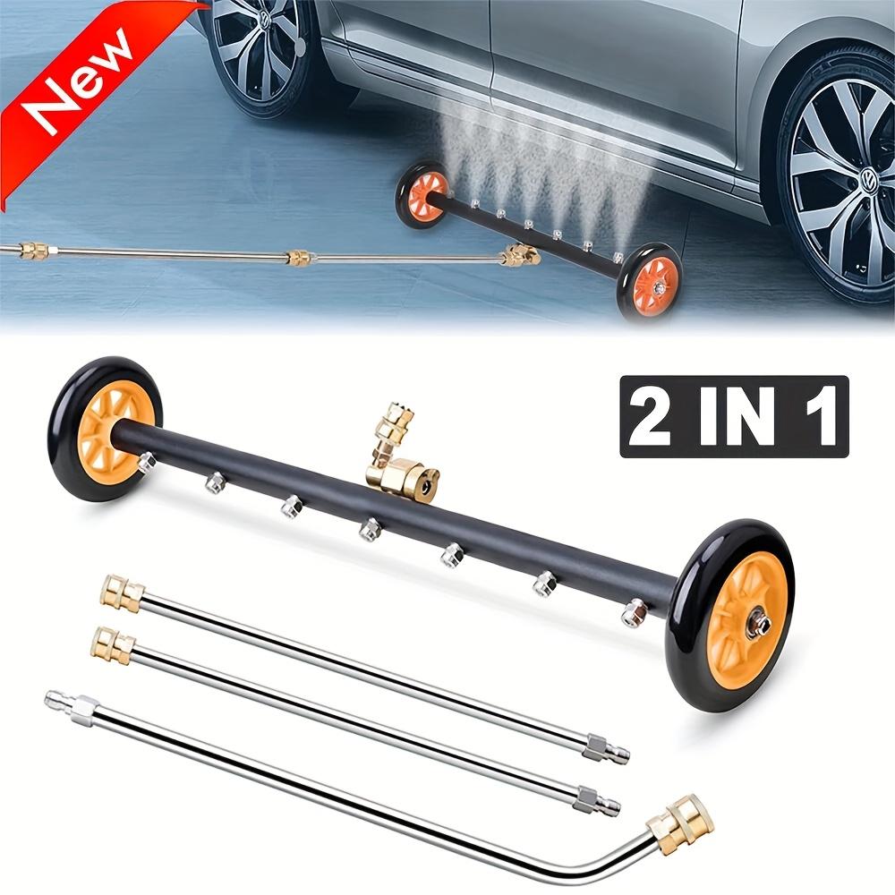 Car Water Broom for Pressure Washer Car Undercarriage Cleaner Four Nozzle Dual Purpose Stainless Steel High Pressure Cleaner