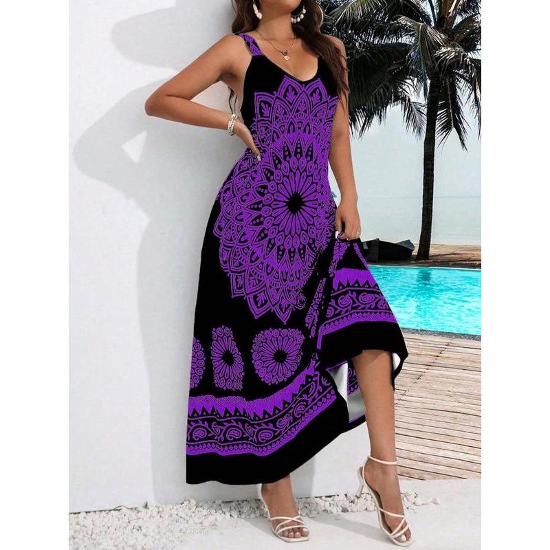 

Plus Size Women s Solid Color Camisole Dress - Style S 90873 0XL фіолетовий