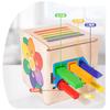 Non-Toxic Montessori Multicolor Shape Sorting Cube Color Cognition Wooden 5 In 1 Multifunctional Box Christmas Birthday Gifts For Todller