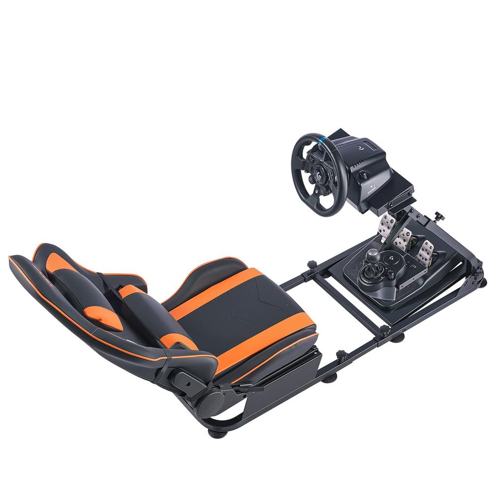 VEVOR Racing Wheel Stand, Heavy-Duty Simulator Cockpit Steering Stand with Dual-Rail Dual-Arm, Fit Logitech G25,G27,G29,G920,G923