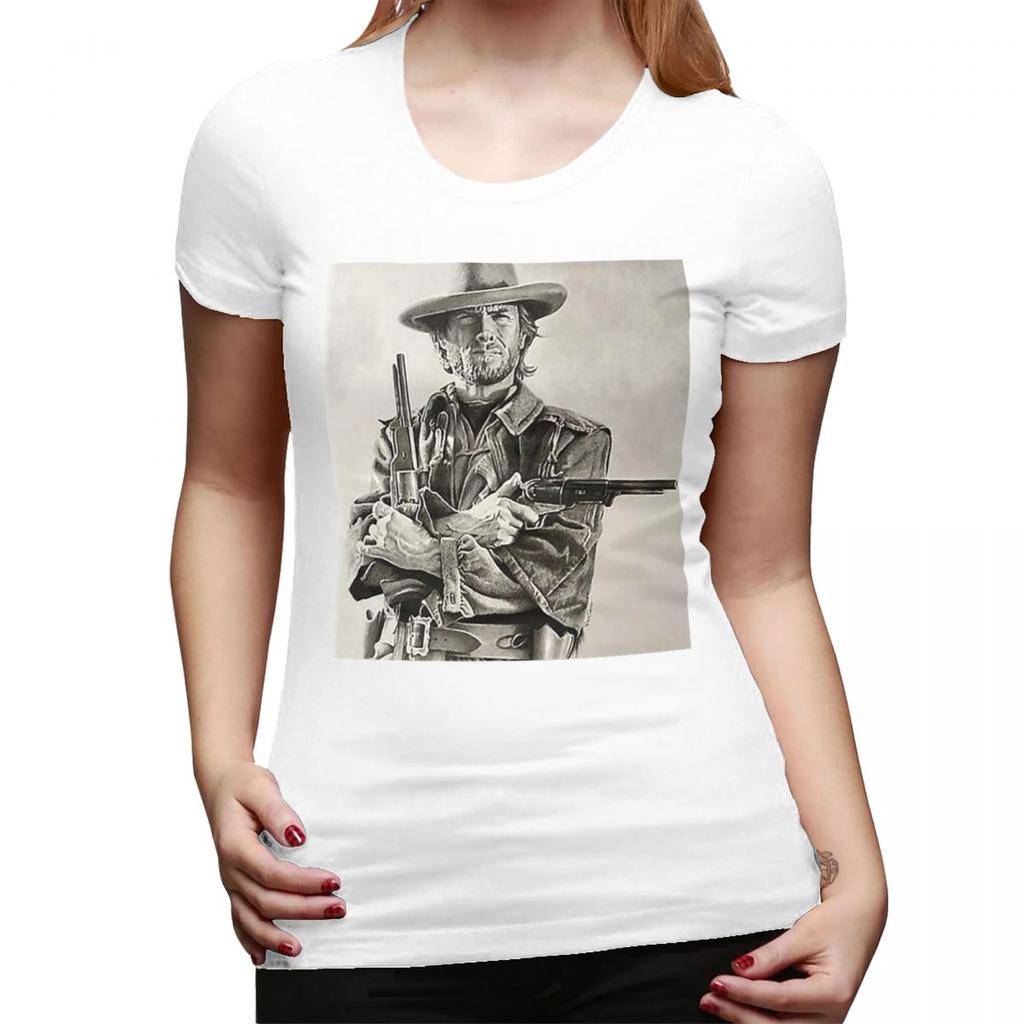Clint Eastwood Sketch TShirt for Women ONeck Streetwear T Shirts Womens Tees Short Summer Clothes Tops