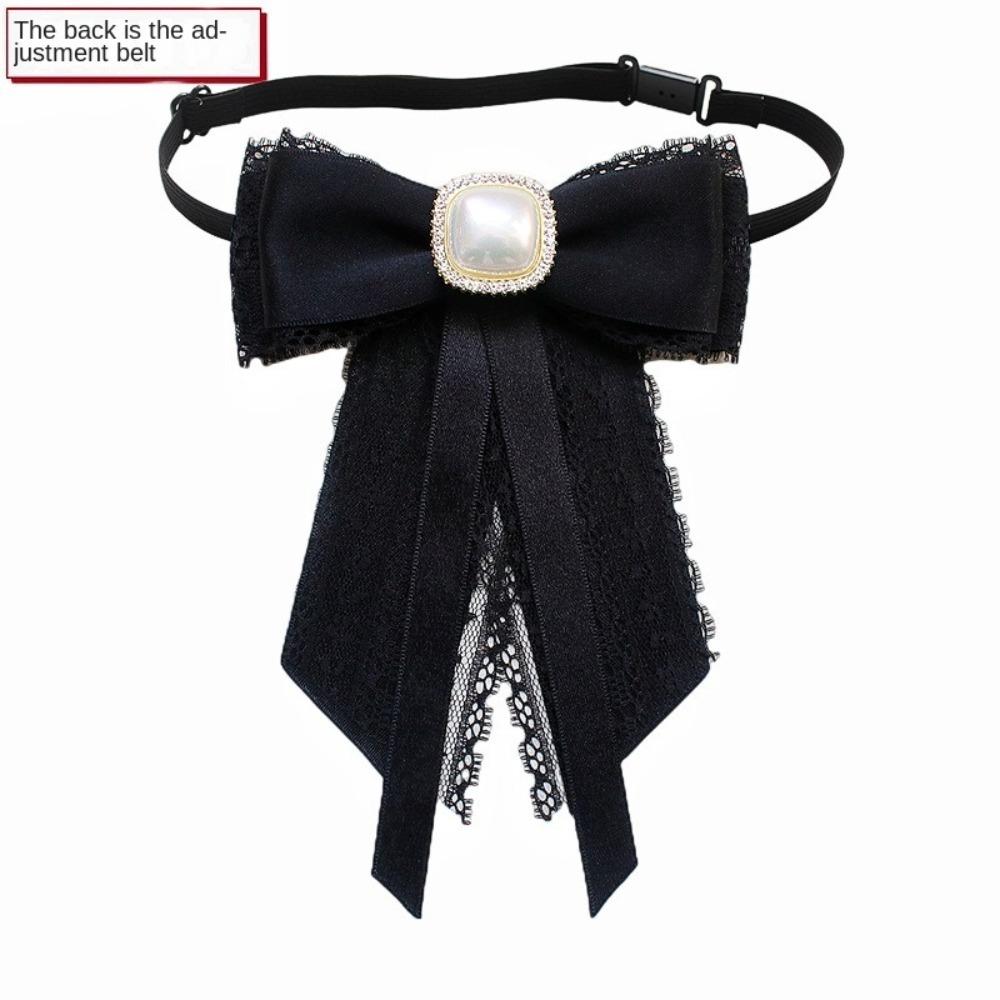 College Style Lace Ribbon Bowtie Elegant Collar Rhinestones Jewelry  Fashion Jewelry Gifts