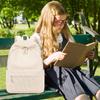 Corduroy Large Capacity Backpack with Padded Shoulder Straps for Students Casual Everyday Use