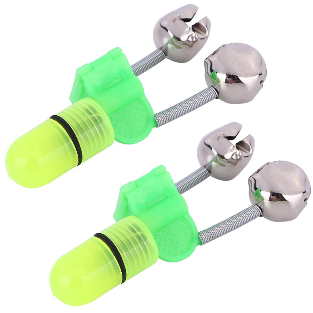Double Bells Ring Fishing Bells Alarm LED Fishing Rod Fishing Lures Accessory Outdoor Fish Tools Fishermen