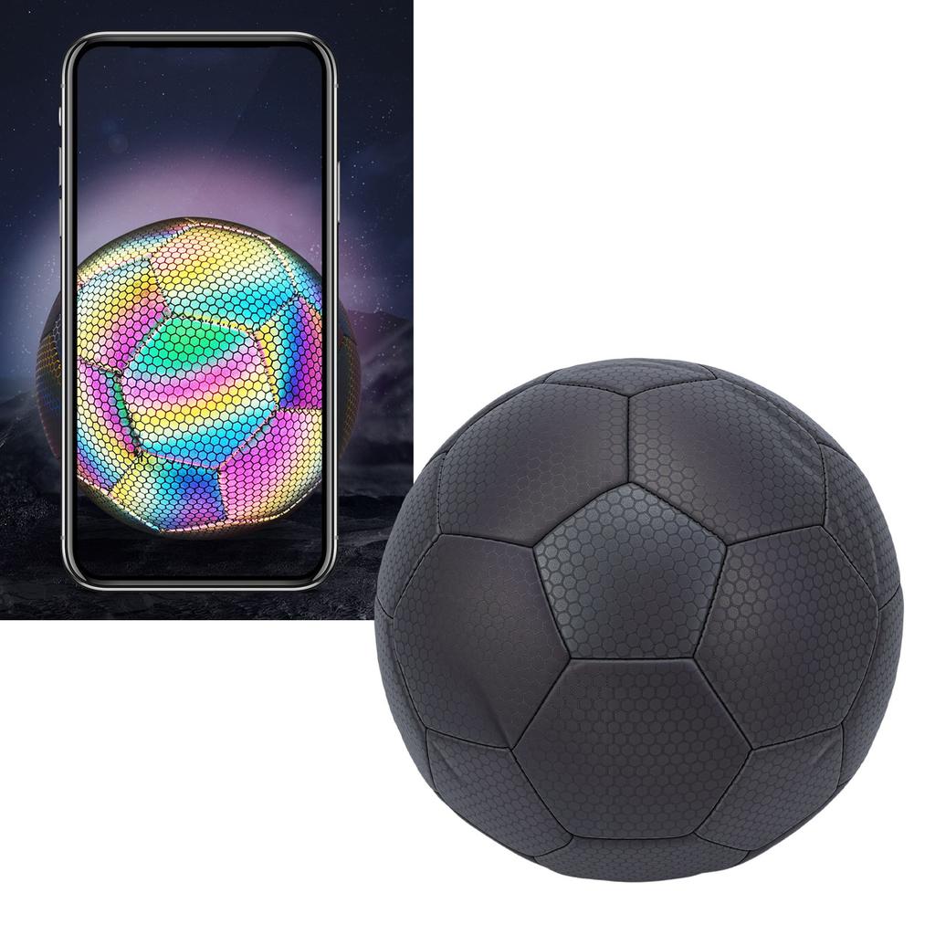 Calcio Riflettente Olografico Pelle PU Luminosa al Buio Calcio Riflettente Luminoso con Pompa Taglia 5