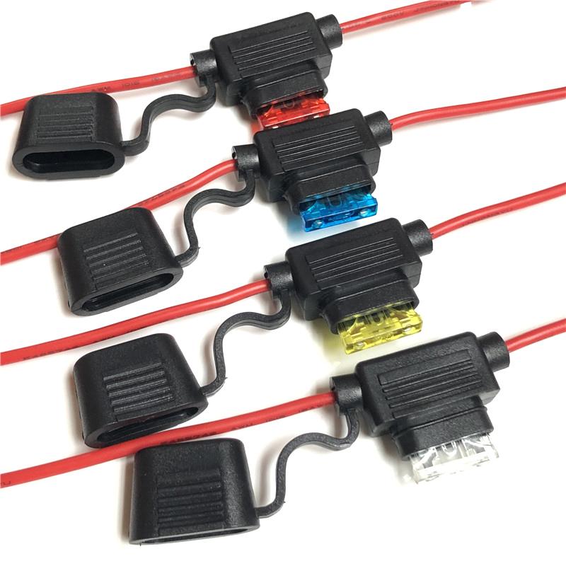 Portafusibles impermeable para coche, zócalo, adaptador TAP, Micro/Mini/Estándar ATM APM con fusible de cuchilla de 30A, coche, auto, motocicleta, moto