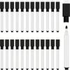 25/50Pcs Black Dry Erase Markers With Eraser Cap-Miniwhite Board Marker For Office School Supplies-Vastea