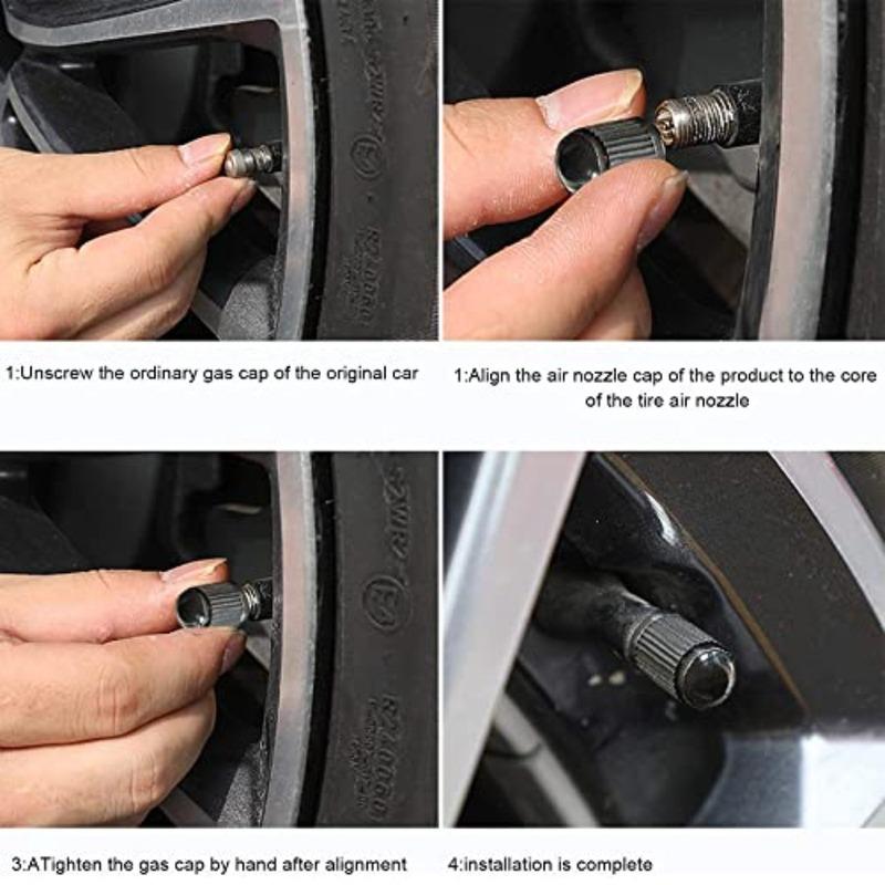 Tire Valve Caps Has a Sealing Ring Tire Valve Stem Caps for BikeBicycle Car Motorbike 16pcs Black