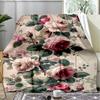 Floral Fantasy Print Flannel Blanket, Soft Warm Lightweight Throw Blanket for Living Room,Sofa Bed Camping Office