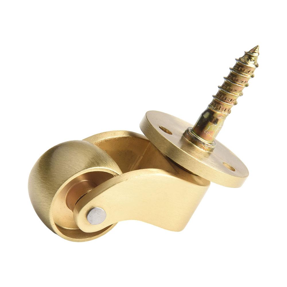 360 Degree Rotation Brass Caster Wheels Brushed Finish Enhanced Mobility Long-lasting Construction Perfect For Heavy Items