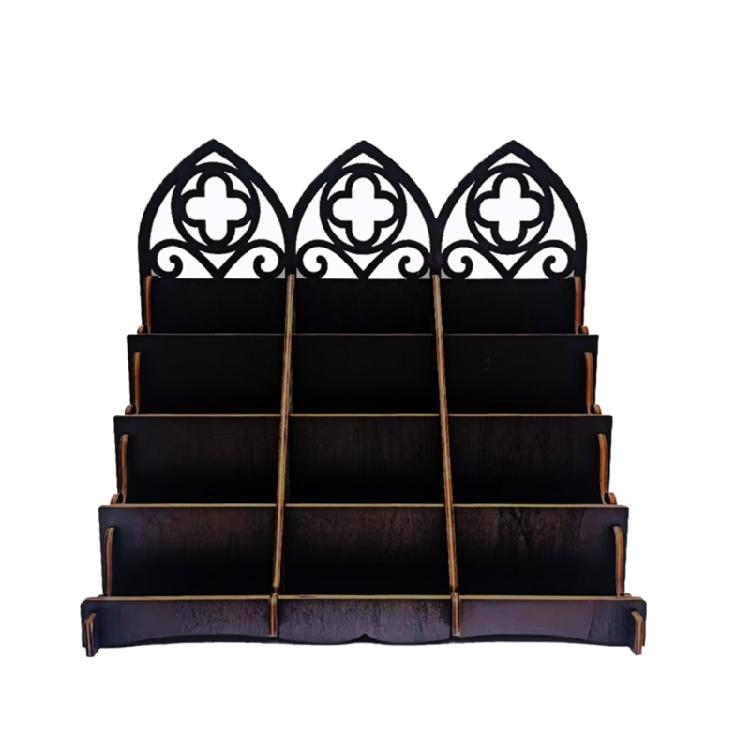 Деревянная витрина с кристаллами полка для украшений дома и офиса подставка для хранения косметики для загруженных столешниц 1660₽