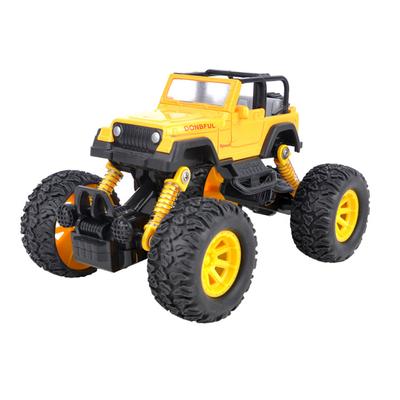 1/32 Vierfarbiges Geländewagen-Bergsteigerfahrzeug für Kinder, Wüstenfahrzeug, Stoßdämpfer mit Federausgleich, Trägheitsspielzeugauto, Modell aus Druckgusslegierung